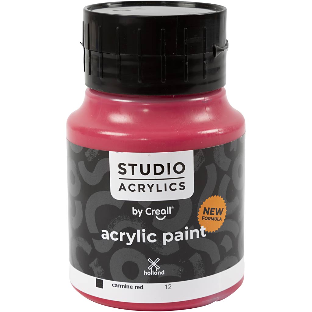 Creall Studio Acrylfarbe, deckend, Karminrot (12), 500 ml 1 Flasche