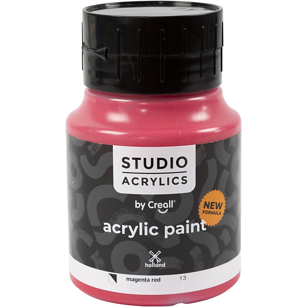 Creall Studio Acrylfarbe, halbdeckend, Magentarot (13), 500 ml 1 Flasche