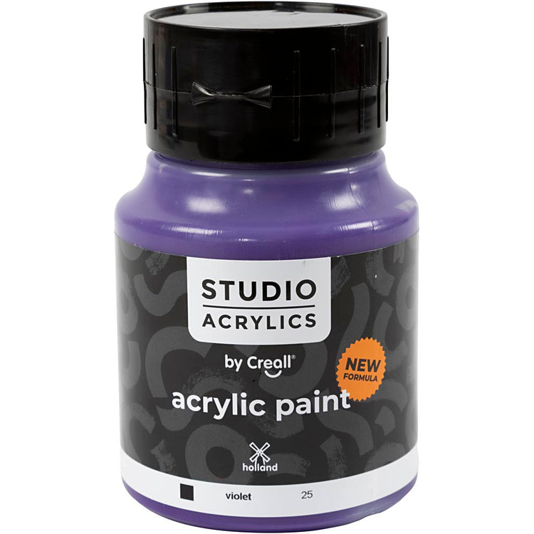Creall Studio Acrylfarbe, deckend, violett (25), 500 ml 1 Flasche