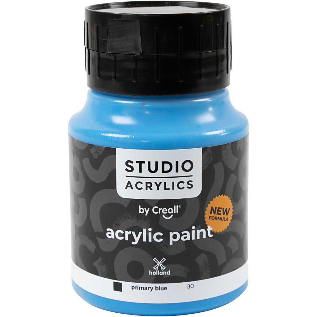 Creall Studio-Acrylfarbe, deckend, Primärblau (30), 500 ml, 1 Flasche
