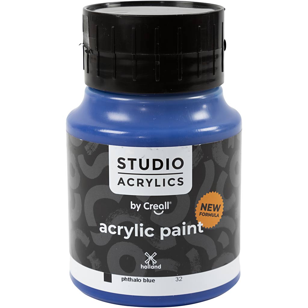 Creall Studio-Acrylfarbe, deckend, Phtaloblau (32), 500 ml, 1 Flasche