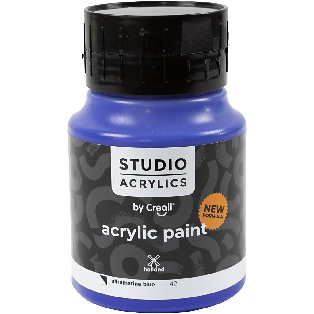 Creall Studio Acrylfarbe, halbdeckend, Ultramarinblau (42), 500 ml 1 Flasche
