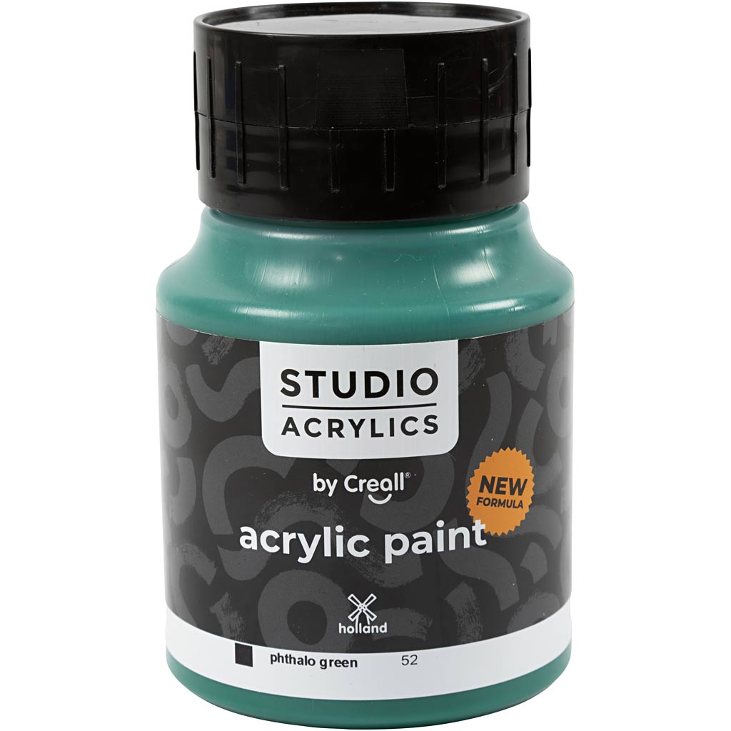 Creall Studio-Acrylfarbe, deckend, Phtalogrün (52), 500 ml, 1 Flasche