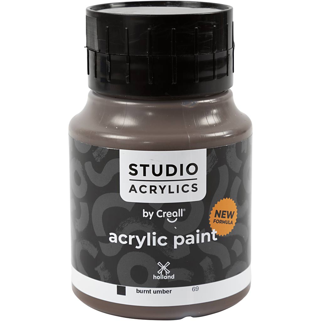 Creall Studio Acrylfarbe, deckend, gebranntes Umbra (69), 500 ml 1 Flasche