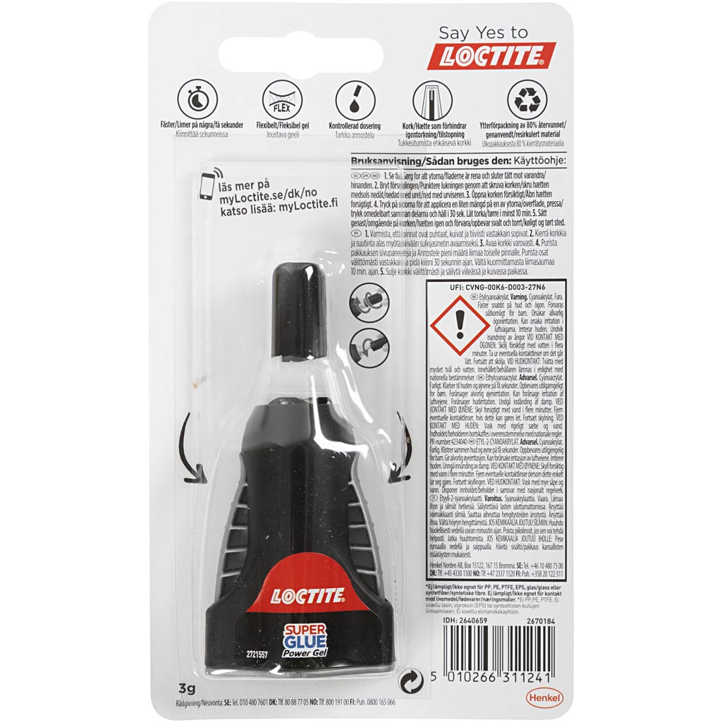 Loctite Power Flex Secondelijl, 3 Gr 1 Stück