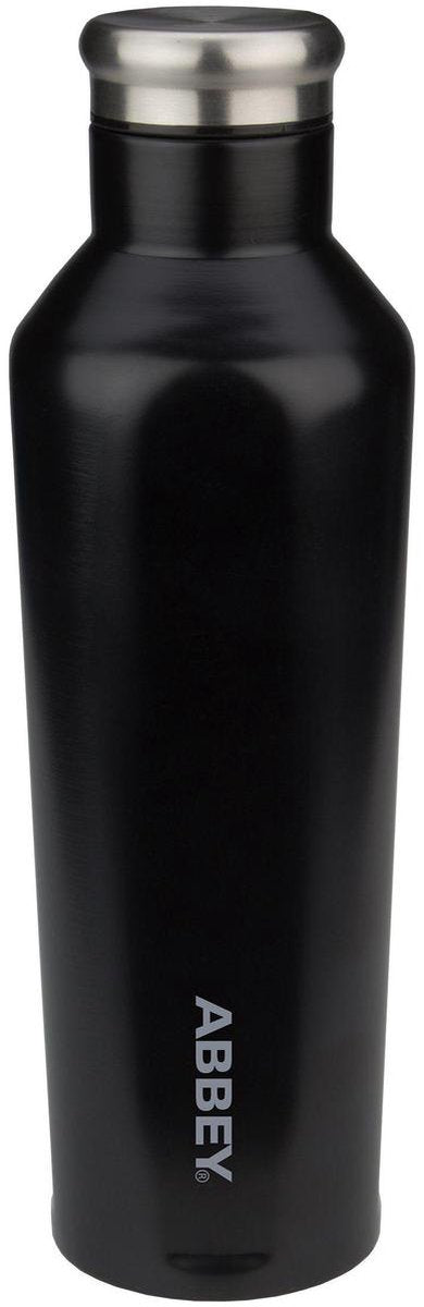 Abbey Camp Abbey doppelwandige Trinkflasche – Godafoss – 0,48 l – Schwarz Silber – 0,48 l