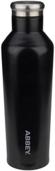 Abbey Camp Abbey doppelwandige Trinkflasche – Godafoss – 0,48 l – Schwarz Silber – 0,48 l