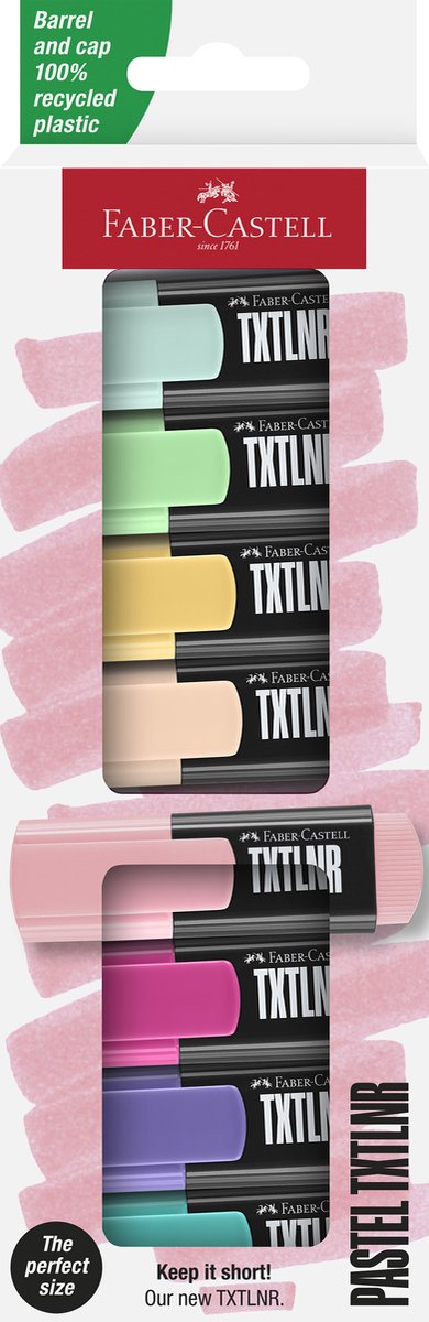 Faber-Castell Textmarker TXTLNR – Mini – Pastellfarben – 8 Stück – Textmarker – FC-154218