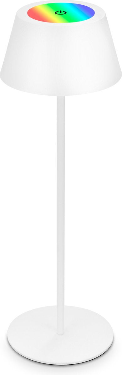 Briloner b.k.licht kiki rgb - Tischleuchte wiederaufladbar - rotzlose Lampe - dimmbar - für draußen und drinnen - USB-C - höhenverstellbar - ø12cm - weiß