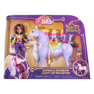 Geschenke der Unicorn Academy Set Unicorn Wildstar Rainbow Light Up Pop Sophia