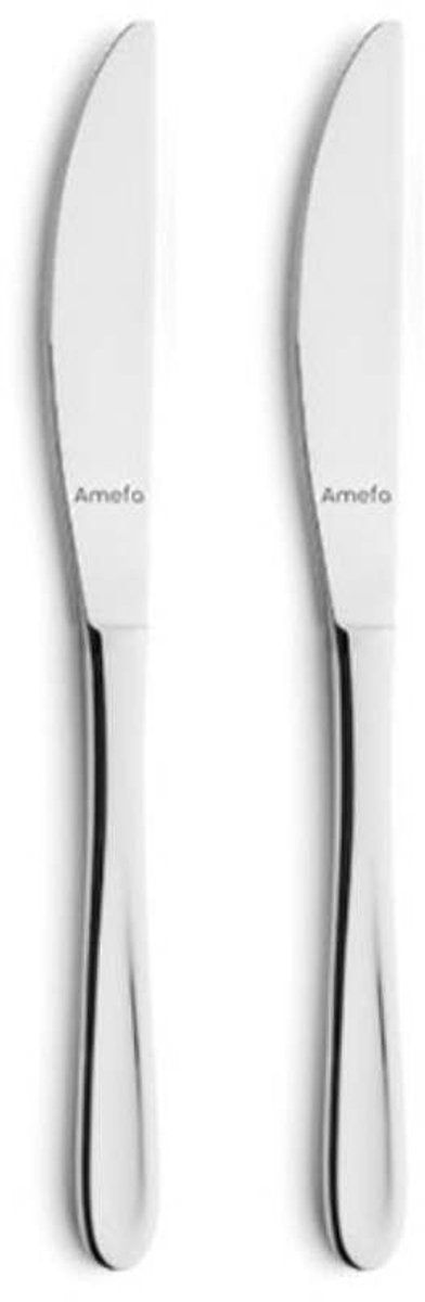 Amefa - Monaco - 2-teiliges Dessertmesserset - für 2 Personen - silberfarben - Edelstahl - spülmaschinenfest - 18 10 - 2 Personen