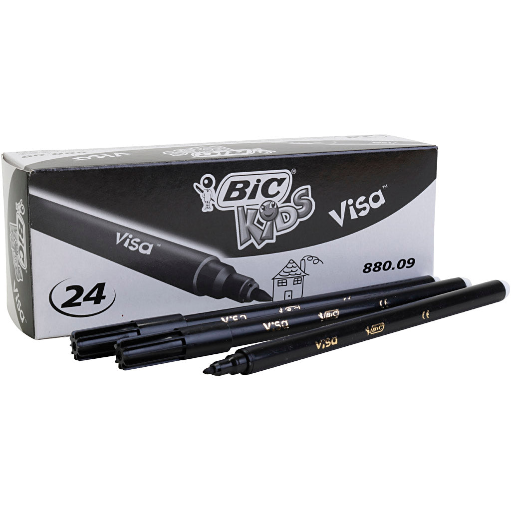 BIC Visa Fine Marker, Linie Dig 0,7 mm, schwarz, 24 Stück 1 Box