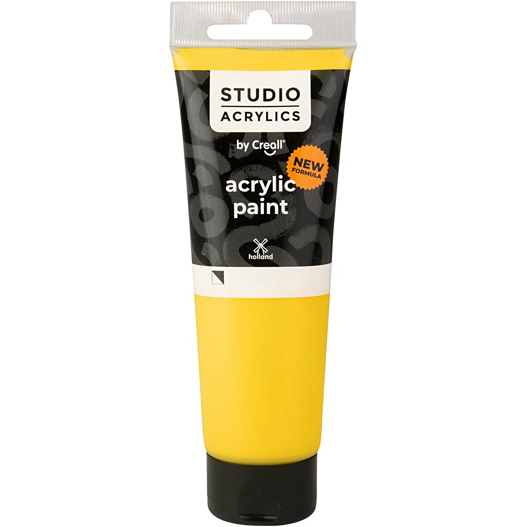 Creall Studio-Acrylfarbe, halbdeckend, Primärgelb (06), 120 ml, 1 Flasche