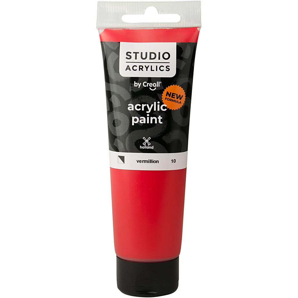 Creall Studio-Acrylfarbe, halbdeckend, Vermillion (10), 120 ml, 1 Flasche