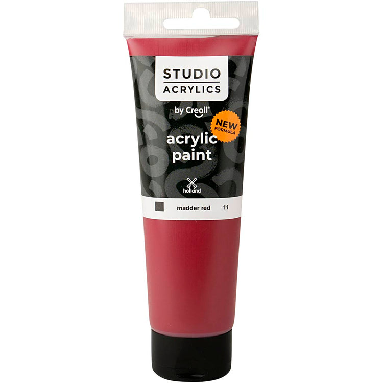 Creall Studio Acrylfarbe, deckend, Krapprot (11), 120 ml 1 Flasche