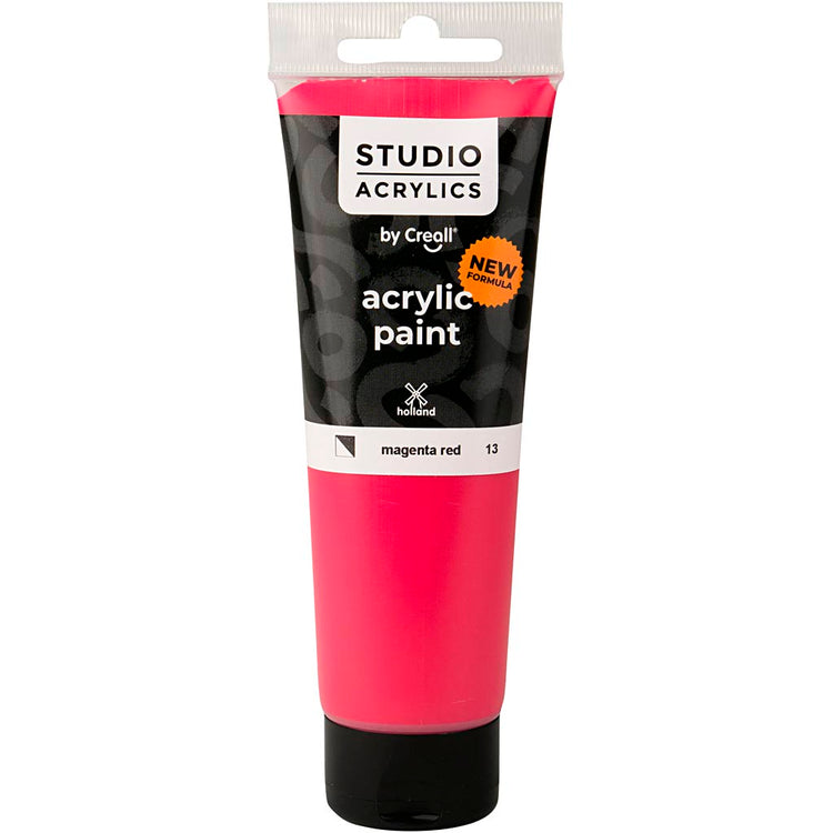 Creall Studio Acrylfarbe, halbdeckend, Magentarot (13), 120 ml 1 Flasche