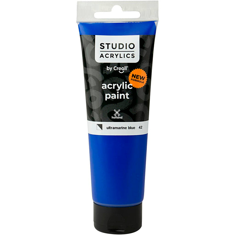 Creall Studio-Acrylfarbe, halbdeckend, Ultramarinblau (42), 120 ml 1 Flasche