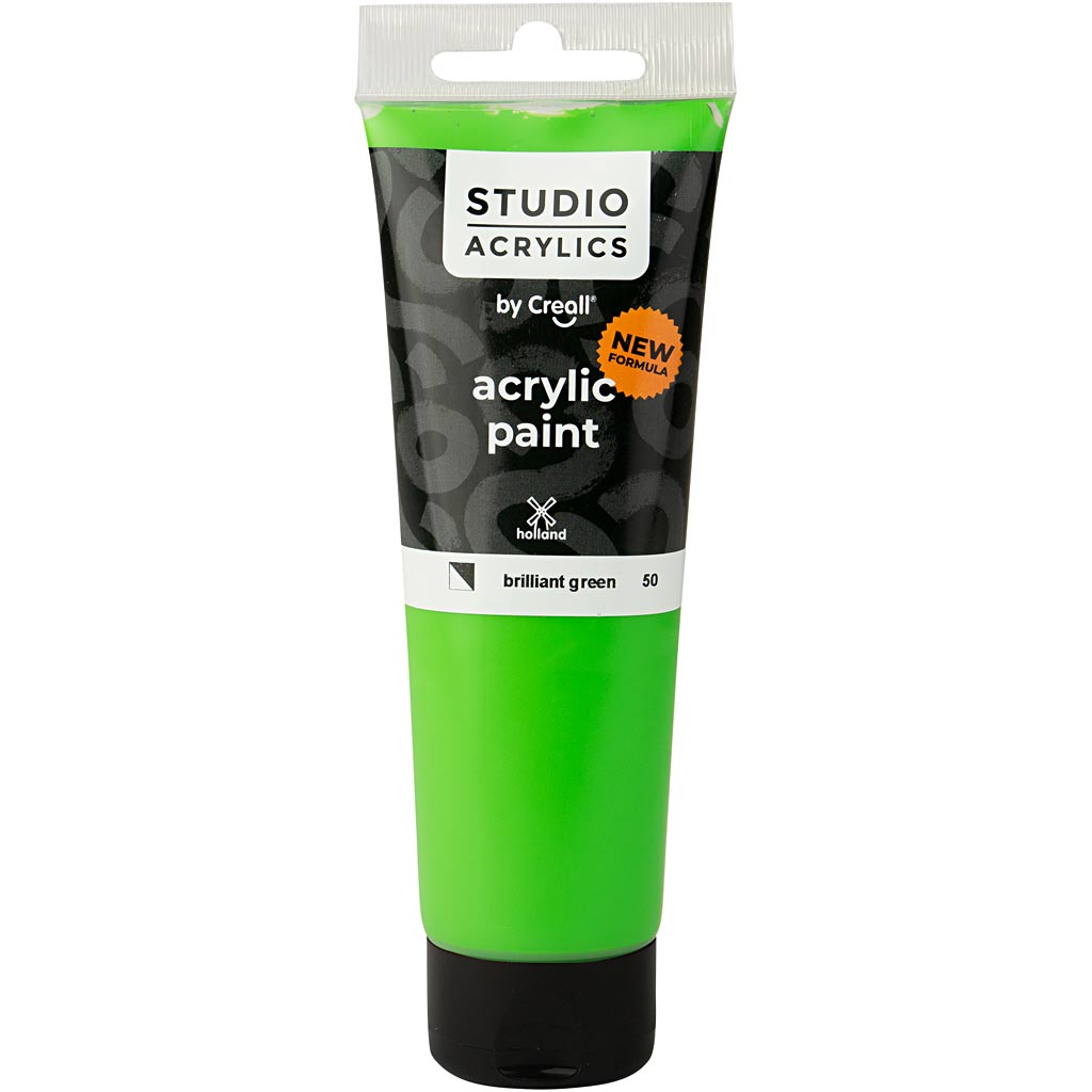 Creall Studio Acrylfarbe, halbdeckend, Brillantgrün (50), 120 ml 1 Flasche