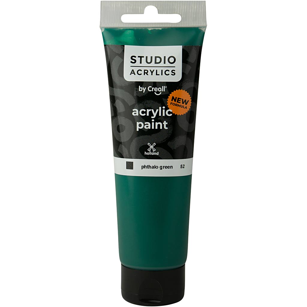 Creall Studio-Acrylfarbe, deckend, Phtalogrün (52), 120 ml, 1 Flasche