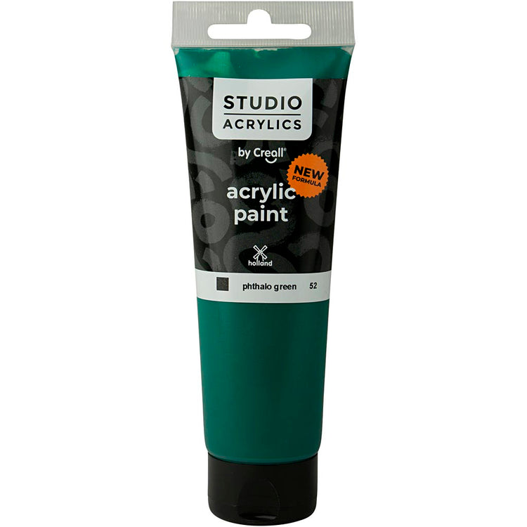 Creall Studio-Acrylfarbe, deckend, Phtalogrün (52), 120 ml, 1 Flasche