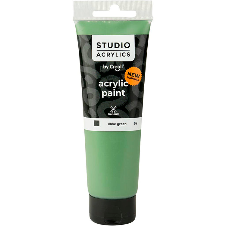 Creall Studio Acrylfarbe, deckend, Olivgrün (59), 120 ml 1 Flasche