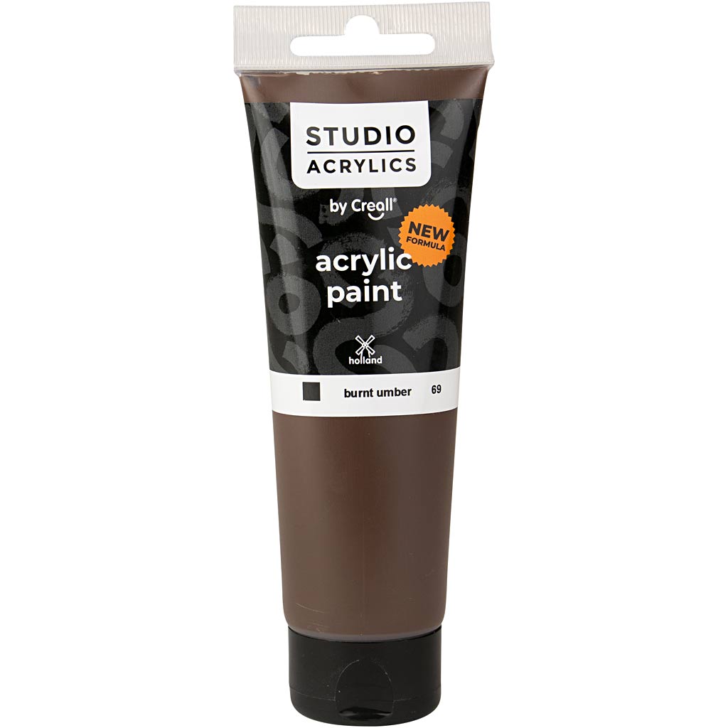Creall Studio-Acrylfarbe, deckend, gebranntes Umbra (69), 120 ml, 1 Flasche