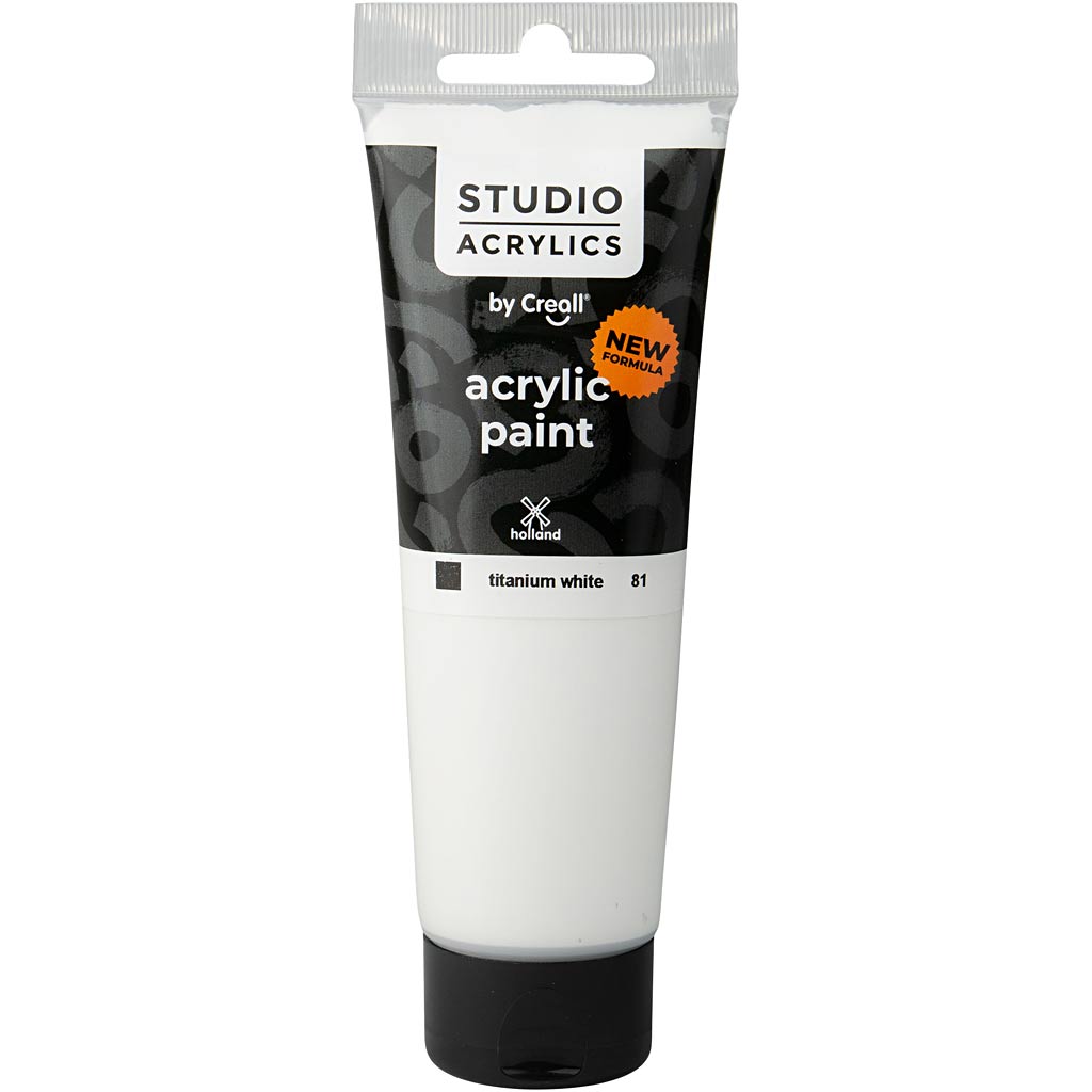 Creall Studio Acrylfarbe, deckend, weiß (81), 120 ml 1 Flasche
