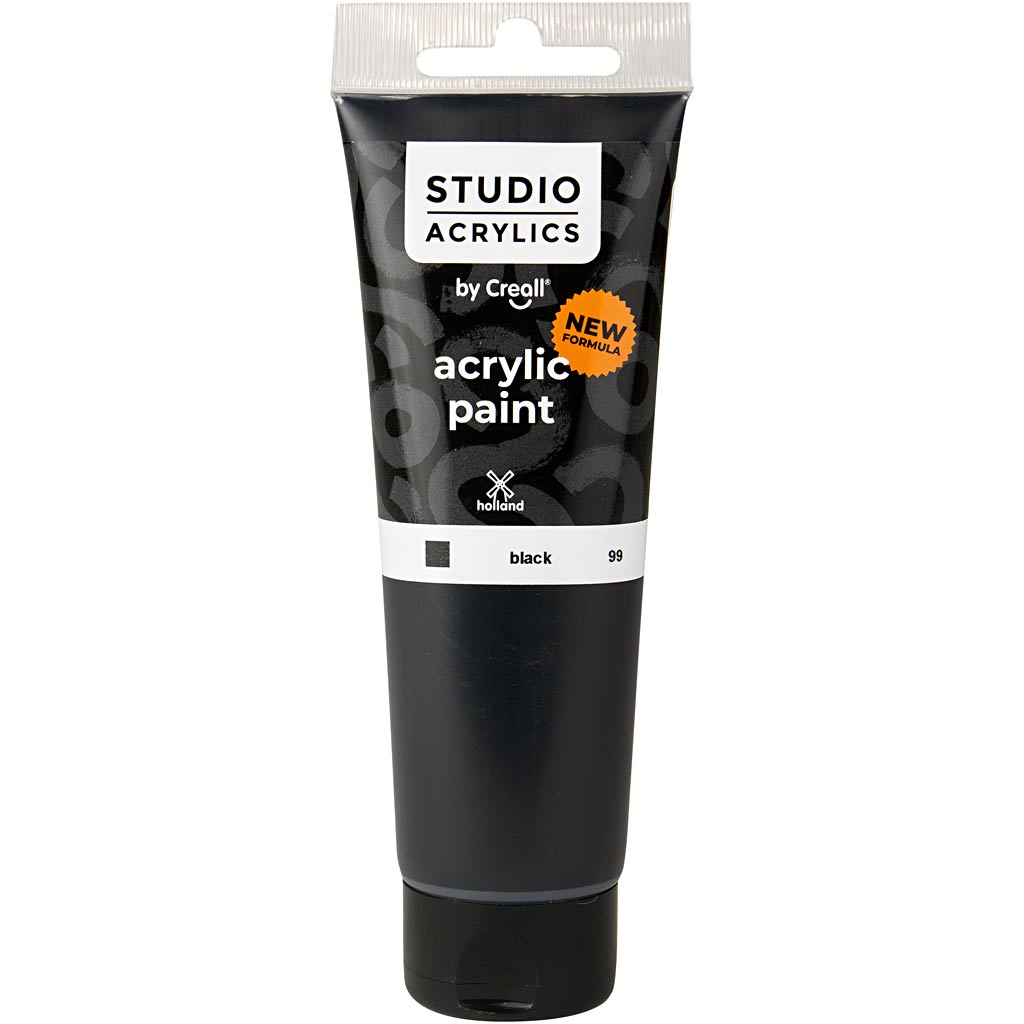 Creall Studio Acrylfarbe, deckend, Schwarz (99), 120 ml 1 Flasche