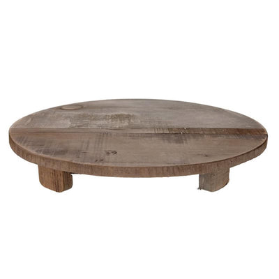 Natürliches Sammeltablett mit Altholzsockel ø38x7cm