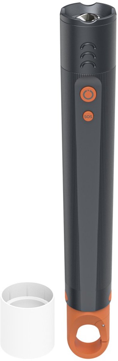 Hama Taschenlampe - flx1000 - 1000lm - inkl. 6x AAA-Batterien - Aluminium - 4 Positionen + SOS - Zoom - Karabiner - Schwarz