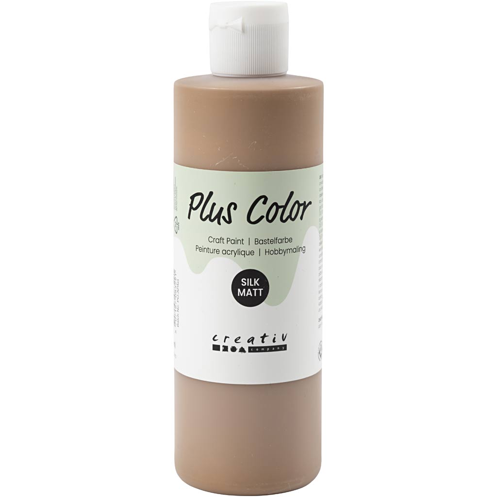 Plus Farbe Acrylfarbe, hellbraun, 250 ml 1 Flasche