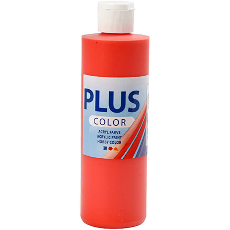 Plus Color Acrylfarbe, Brillantrot, 250 ml 1 Flasche