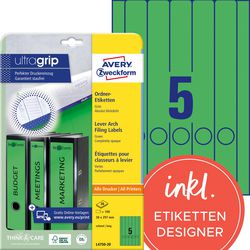 Aktenrückenetiketten Avery Zweckform Ultragrip Grün