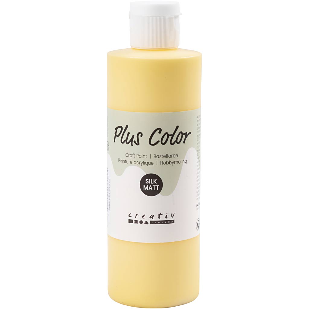 Plus Color Acrylfarbe, Krokusgelb, 250 ml 1 Flasche
