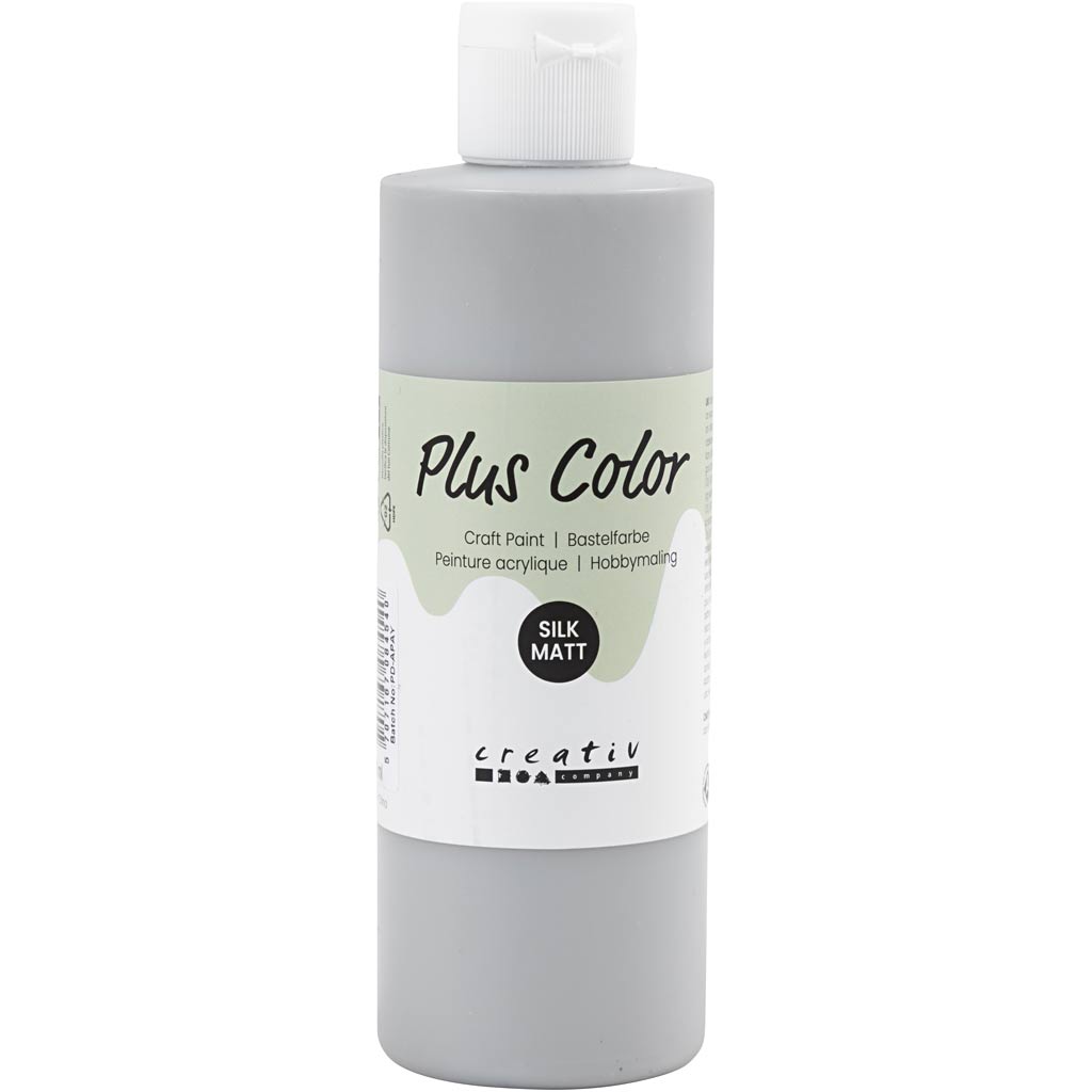 Plus Color Acrylfarbe, Regengrau, 250 ml 1 Flasche