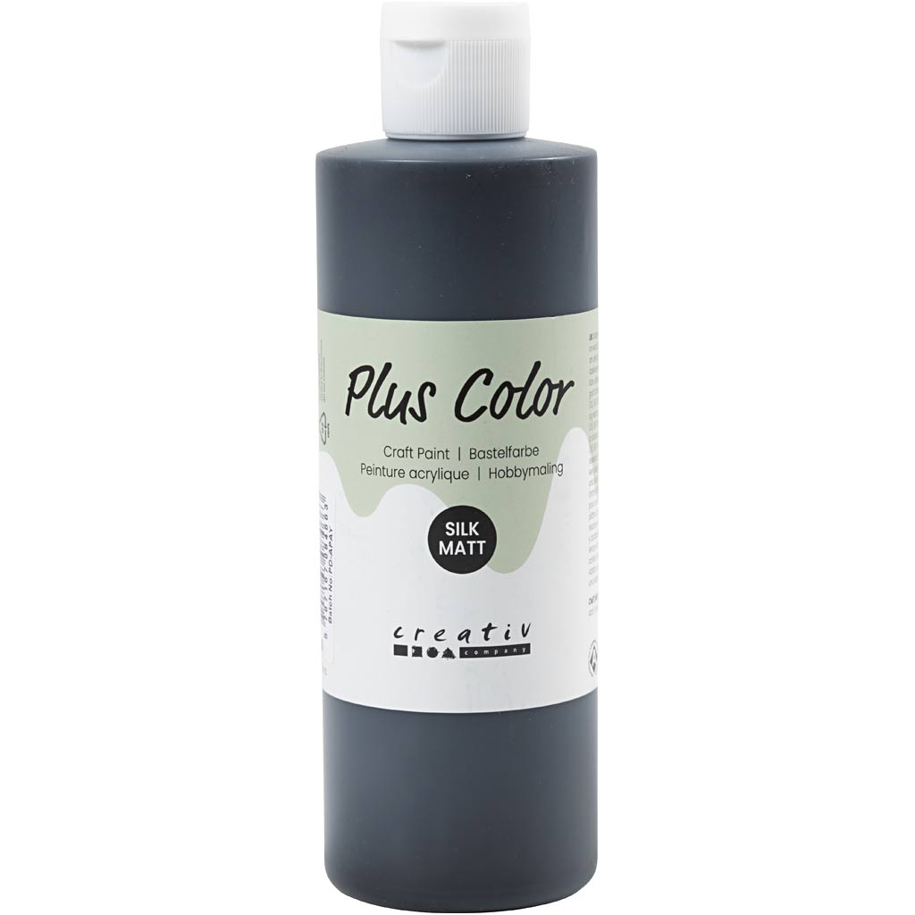Plus Color Acrylfarbe, Schwarz, 250 ml 1 Flasche