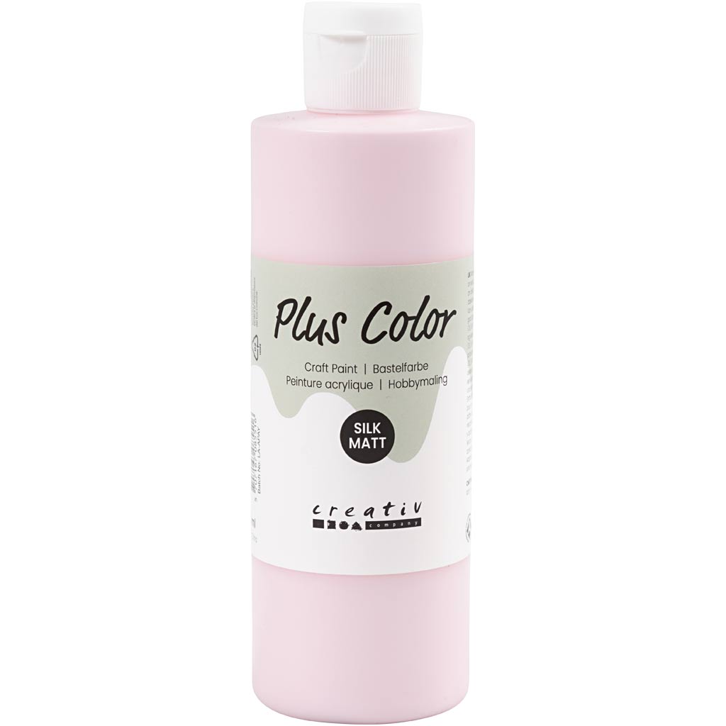 Plus Color Acrylfarbe, Zartrosa, 250 ml 1 Flasche