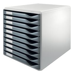Kommode Leitz 5281 89 10 Schubladen29,1x35,2x29,2cm grau grau