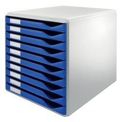 Kommode Leitz 10 Schubladen graublau