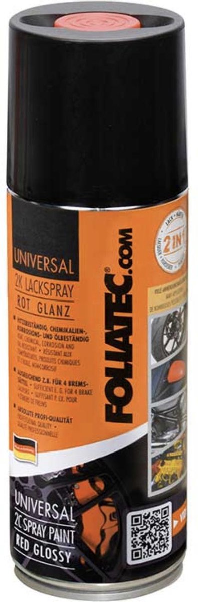 Foliatec Universal 2K Sprühfarbe - Schwarz glänzend 1x400ml