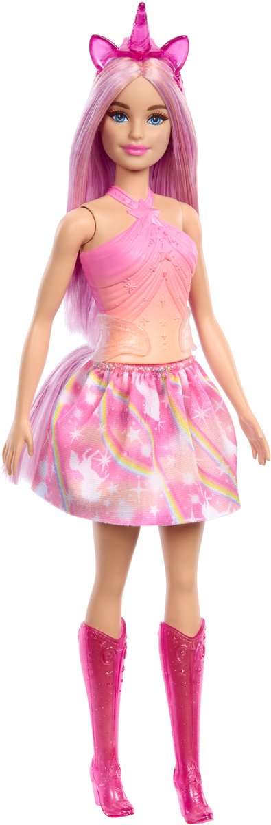 Mattel Einhornpuppe mit rosa Haaren und farbenfrohen Outfits