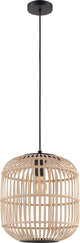 Eglo Bordesley Hängelampe – E27 – ø 35 cm – Bambus, Rattan – Schwarz, Braun