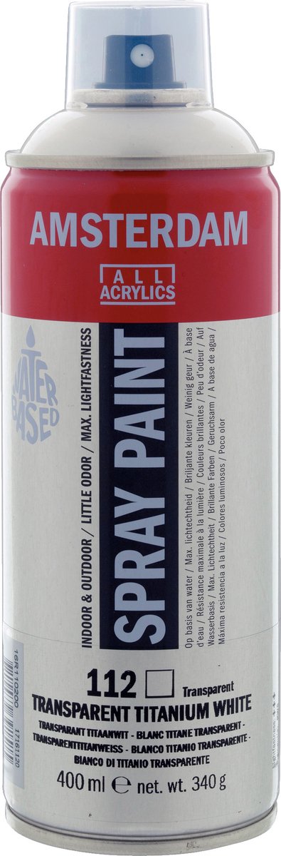 Amsterdam Aerosolfarbe – Sprühfarbe – Nr. 112 – Titanweiß transparent – 400 ml