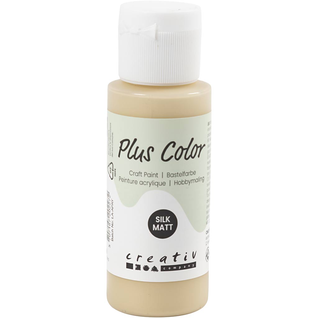 Plus Color Acrylfarbe, Elfenbeinbeige, 60 ml 1 Flasche