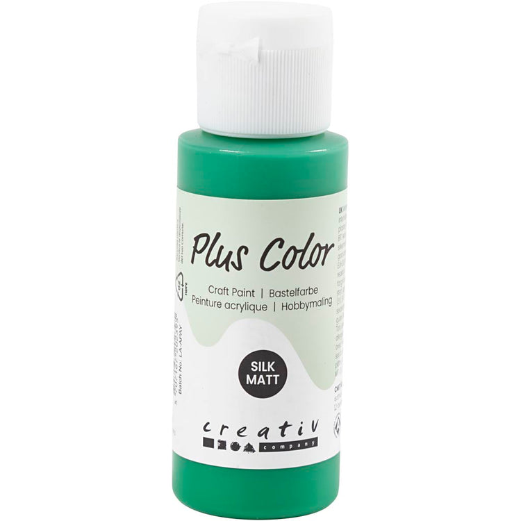 Plus Color Acrylfarbe, Brillantgrün, 60 ml 1 Flasche