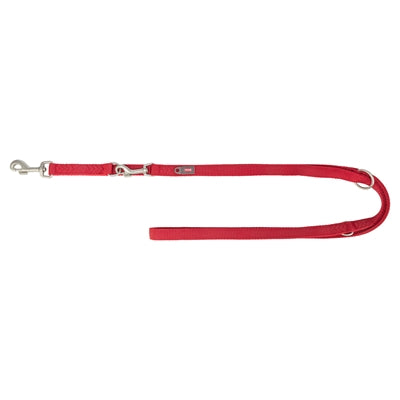 Trixie Dog -Leine Premium Doppel -stichigte einstellbare Rot