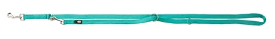 Trixie Dog -Leine Premium Doppel -stichigte verstellbare Ozeanblau