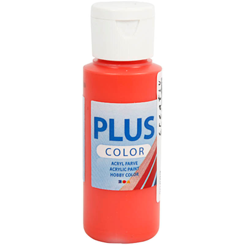 Plus Color Acrylfarbe, Brillantrot, 60 ml 1 Flasche
