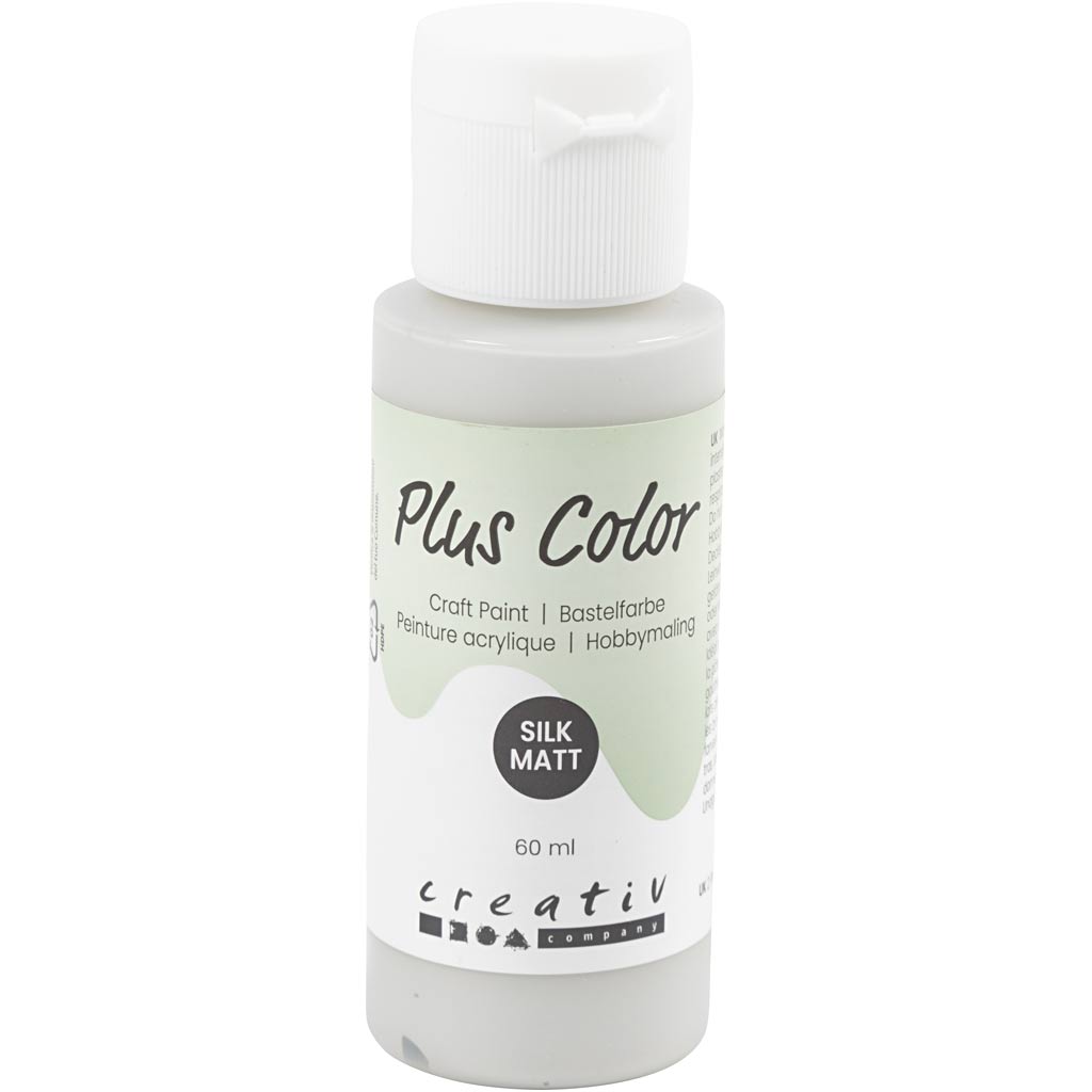 Plus Color Acrylfarbe, hellgrau, 60 ml 1 Flasche