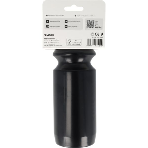 Simson Wasserflasche 600ml schwarz